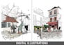 do architectural hand sketches and illustrations